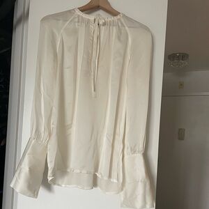 Club Monaco Ivory Silk Blouse SP Fits Larger